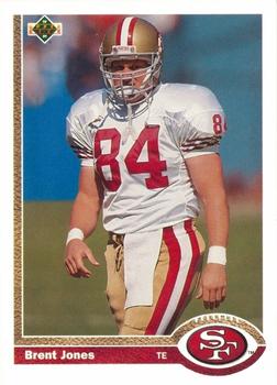 #351 Brent Jones - San Francisco 49ers - 1991 Upper Deck Football