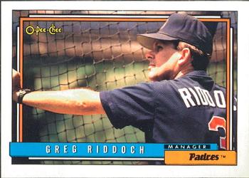 #351 Greg Riddoch - San Diego Padres - 1992 O-Pee-Chee Baseball