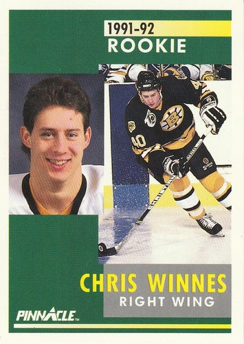 #351 Chris Winnes - Boston Bruins - 1991-92 Pinnacle Hockey