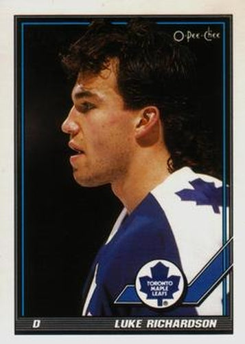 #351 Luke Richardson - Toronto Maple Leafs - 1991-92 O-Pee-Chee Hockey