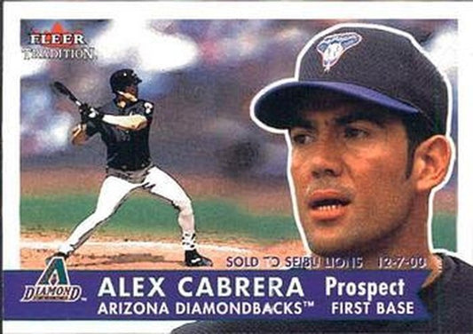 #351 Alex Cabrera - Arizona Diamondbacks - 2001 Fleer Tradition Baseball
