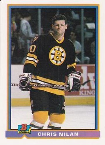 #351 Chris Nilan - Boston Bruins - 1991-92 Bowman Hockey
