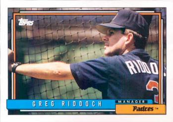 #351 Greg Riddoch - San Diego Padres - 1992 Topps Baseball