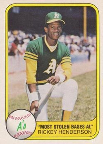 #351 Rickey Henderson - Oakland Athletics - 1981 Fleer Baseball