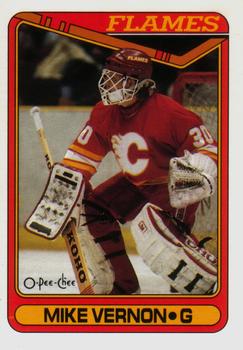 #351 Mike Vernon - Calgary Flames - 1990-91 O-Pee-Chee Hockey
