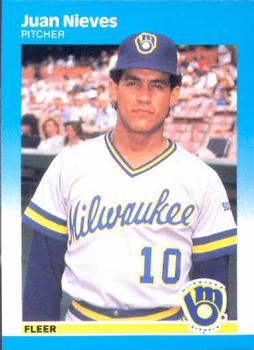 #352 Juan Nieves - Milwaukee Brewers - 1987 Fleer Baseball