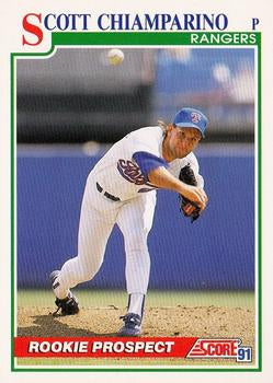 #352 Scott Chiamparino - Texas Rangers - 1991 Score Baseball