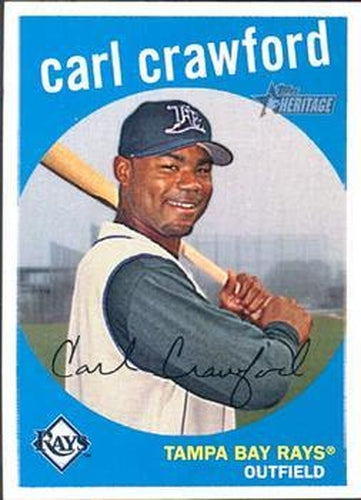 #352 Carl Crawford - Tampa Bay Rays - 2008 Topps Heritage Baseball