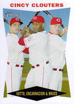 #352 Cincy Clouters Joey Votto / Edwin Encarnacion / Jay Bruce - Cincinnati Reds - 2009 Topps Heritage Baseball
