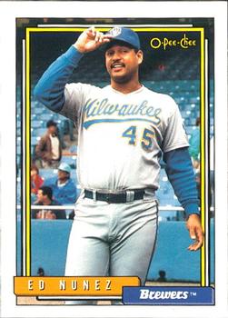 #352 Edwin Nunez - Milwaukee Brewers - 1992 O-Pee-Chee Baseball