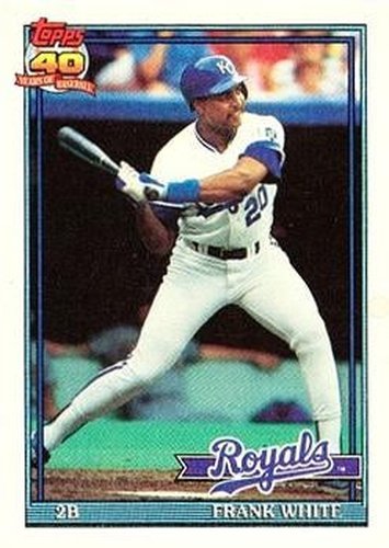 #352 Frank White - Kansas City Royals - 1991 Topps Baseball