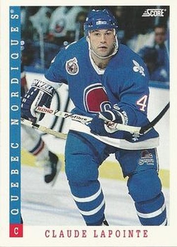 #352 Claude Lapointe - Quebec Nordiques - 1993-94 Score Canadian Hockey