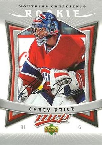 #352 Carey Price - Montreal Canadiens - 2007-08 Upper Deck MVP Hockey