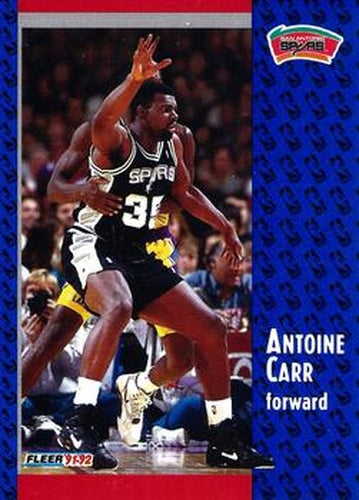 #353 Antoine Carr - San Antonio Spurs - 1991-92 Fleer Basketball