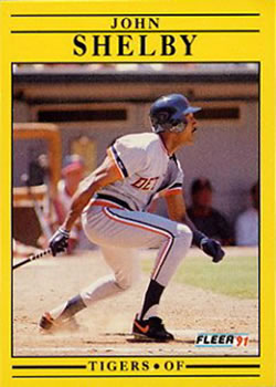 #353 John Shelby - Detroit Tigers - 1991 Fleer Baseball