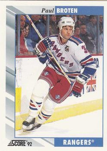 #353 Paul Broten - New York Rangers - 1992-93 Score USA Hockey