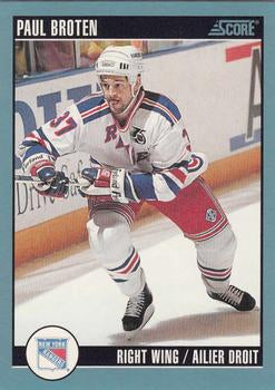 #353 Paul Broten - New York Rangers - 1992-93 Score Canadian Hockey