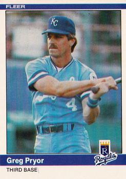 #353 Greg Pryor - Kansas City Royals - 1984 Fleer Baseball