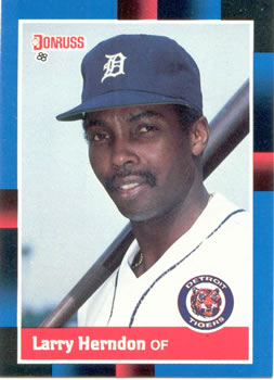 #353 Larry Herndon - Detroit Tigers - 1988 Donruss Baseball