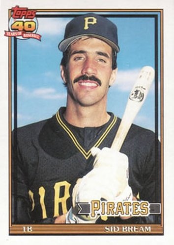 #354 Sid Bream - Pittsburgh Pirates - 1991 Topps Baseball
