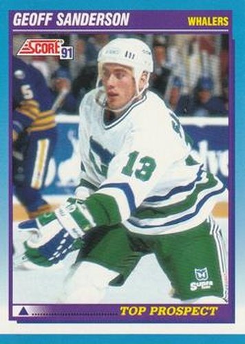 #354 Geoff Sanderson - Hartford Whalers - 1991-92 Score Canadian Bilingual Hockey