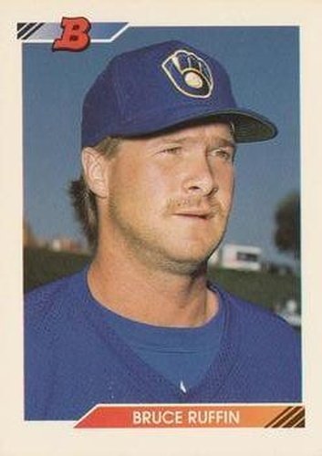 #354 Bruce Ruffin - Milwaukee Brewers - 1992 Bowman Baseball