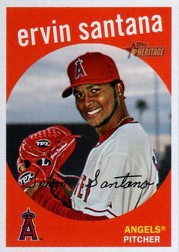 #354 Ervin Santana - Los Angeles Angels - 2008 Topps Heritage Baseball