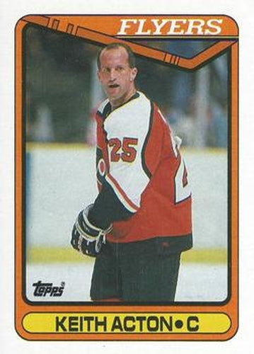 #355 Keith Acton - Philadelphia Flyers - 1990-91 Topps Hockey