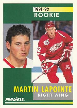 #355 Martin Lapointe - Detroit Red Wings - 1991-92 Pinnacle Hockey