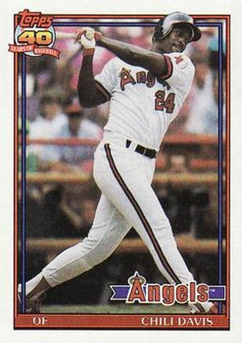 #355 Chili Davis - California Angels - 1991 Topps Baseball