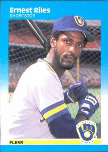 #355 Ernest Riles - Milwaukee Brewers - 1987 Fleer Baseball