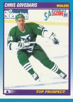 #355 Chris Govedaris - Hartford Whalers - 1991-92 Score Canadian Bilingual Hockey