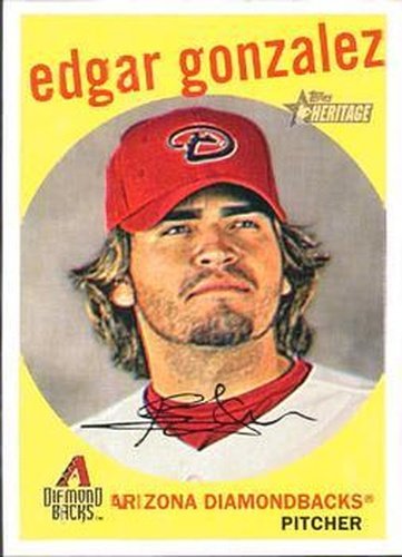 #355 Edgar Gonzalez - Arizona Diamondbacks - 2008 Topps Heritage Baseball
