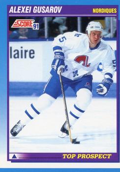 #356 Alexei Gusarov - Quebec Nordiques - 1991-92 Score Canadian Bilingual Hockey