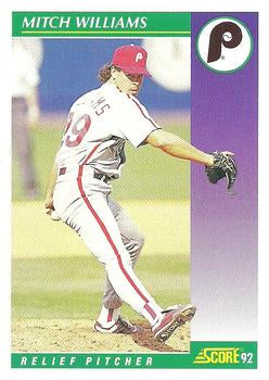 #356 Mitch Williams - Philadelphia Phillies - 1992 Score Baseball