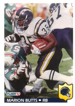 #356 Marion Butts - San Diego Chargers - 1992 Fleer Football