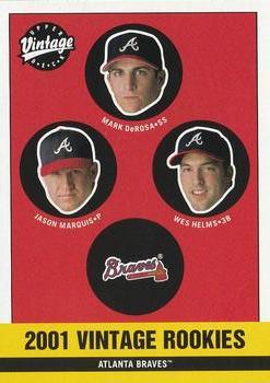 #356 Mark DeRosa / Jason Marquis / Wes Helms - Atlanta Braves - 2001 Upper Deck Vintage Baseball