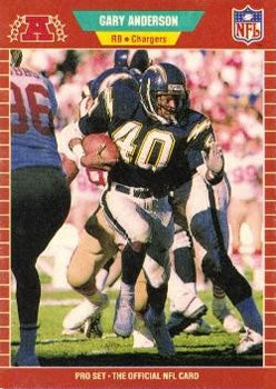 #356 Gary Anderson - San Diego Chargers - 1989 Pro Set Football