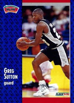 #356 Greg Sutton - San Antonio Spurs - 1991-92 Fleer Basketball