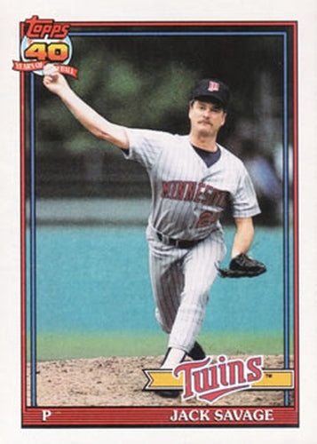 #357 Jack Savage - Minnesota Twins - 1991 Topps Baseball