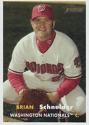 #357 Brian Schneider - Washington Nationals - 2006 Topps Heritage Baseball