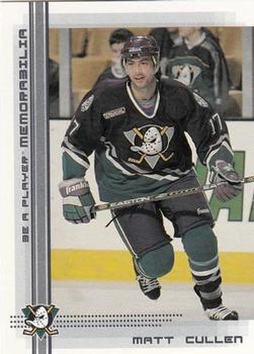 #357 Matt Cullen - Anaheim Mighty Ducks - 2000-01 Be a Player Memorabilia Hockey