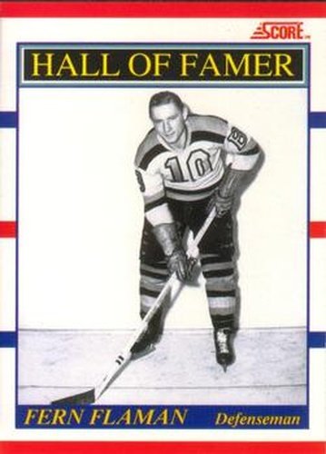 #357 Fern Flaman - Boston Bruins - 1990-91 Score Canadian Hockey