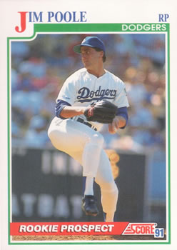 #357 Jim Poole - Los Angeles Dodgers - 1991 Score Baseball