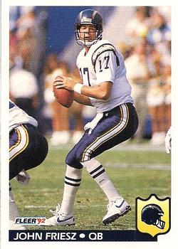 #358 John Friesz - San Diego Chargers - 1992 Fleer Football