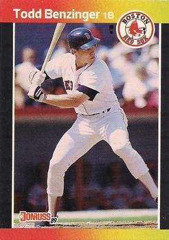 #358 Todd Benzinger - Boston Red Sox - 1989 Donruss Baseball