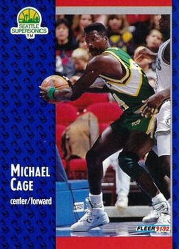 #358 Michael Cage - Seattle SuperSonics - 1991-92 Fleer Basketball