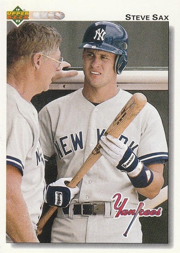 #358 Steve Sax - New York Yankees - 1992 Upper Deck Baseball