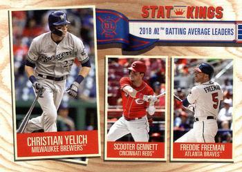 #358 Christian Yelich / Scooter Gennett / Freddie Freeman - Milwaukee Brewers / Cincinnati Reds / Atlanta Braves - 2019 Topps Big League Baseball
