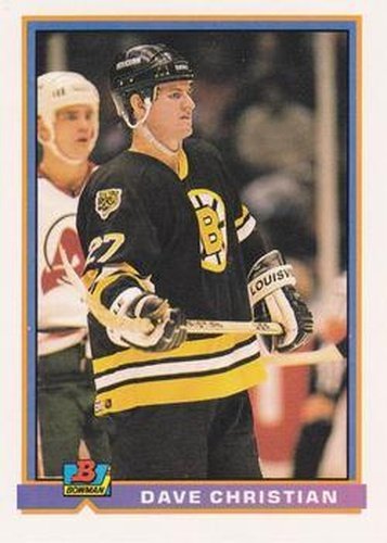 #358 Dave Christian - Boston Bruins - 1991-92 Bowman Hockey